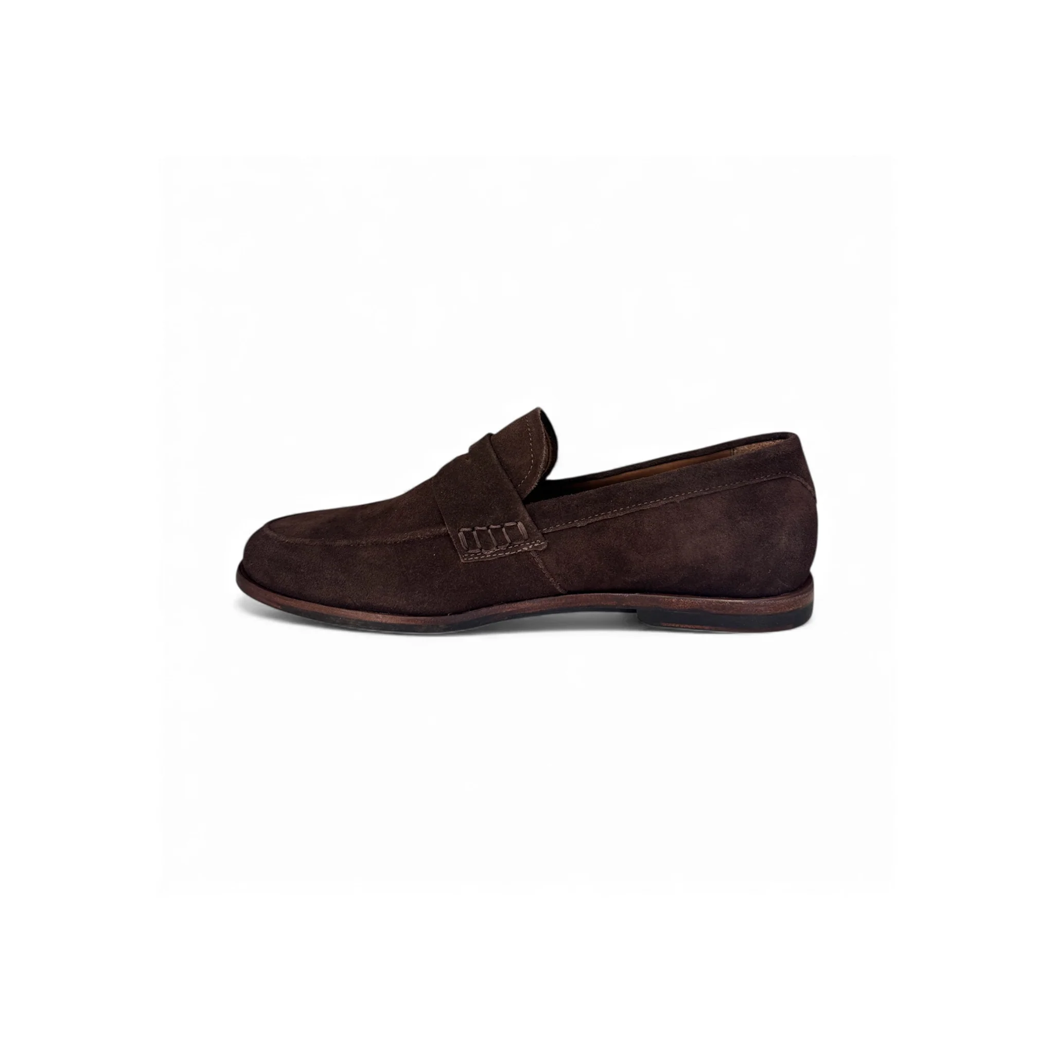 Naples Penny Loafers Chocolate Brown Suede - Image 4