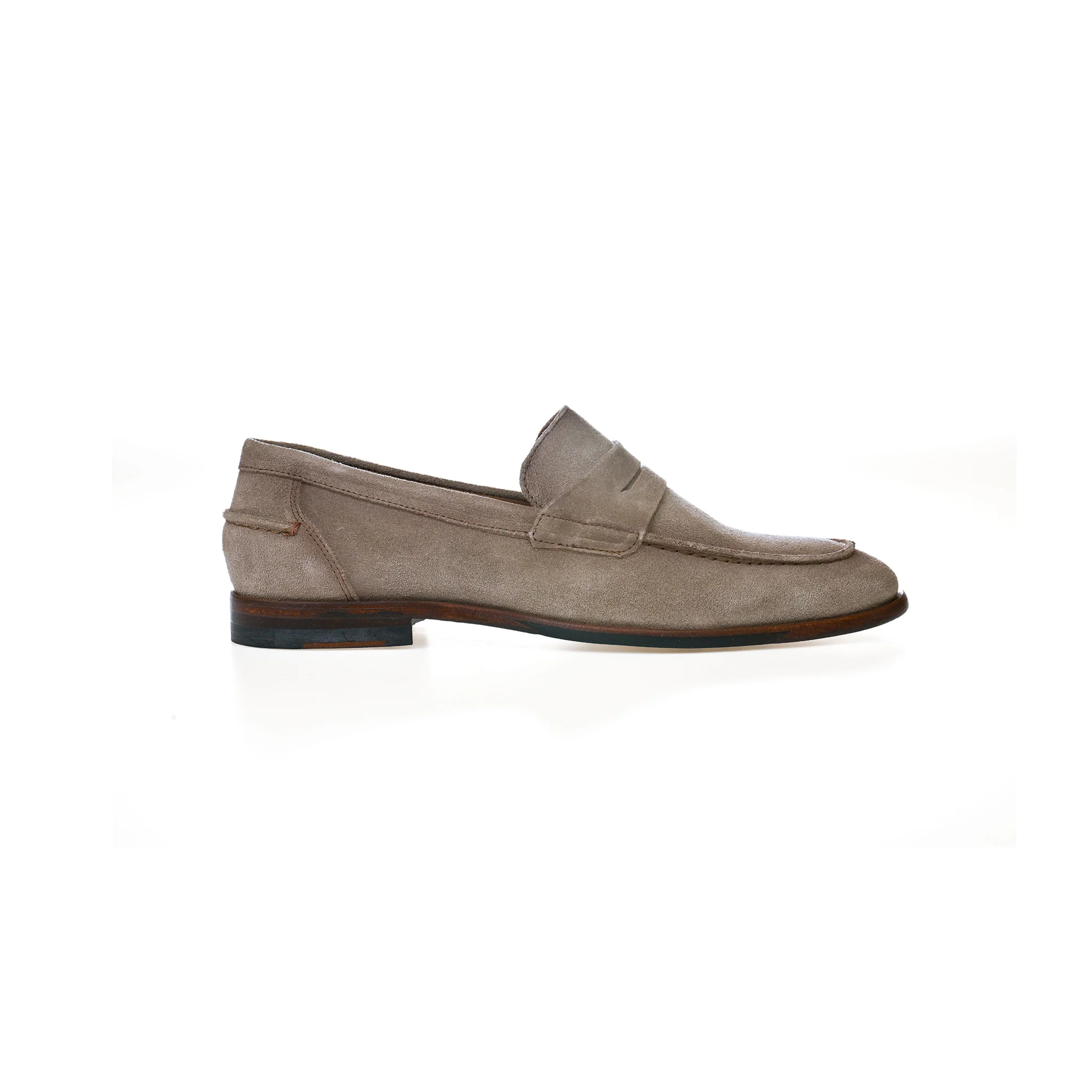 Naples Penny Loafers Pewter Grey Suede - Image 3