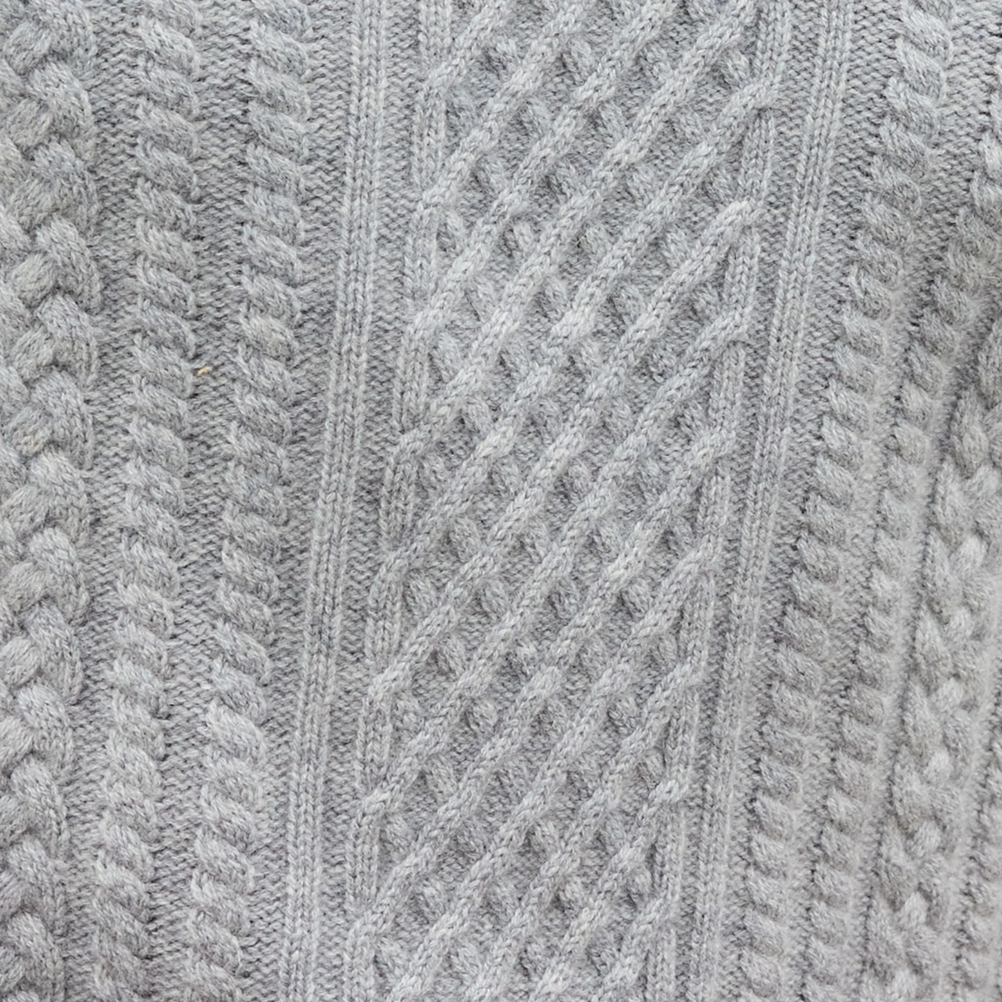 Napoli Cable Knit Quarter Zip Wool & Cashmere Sweater Grey - Image 4