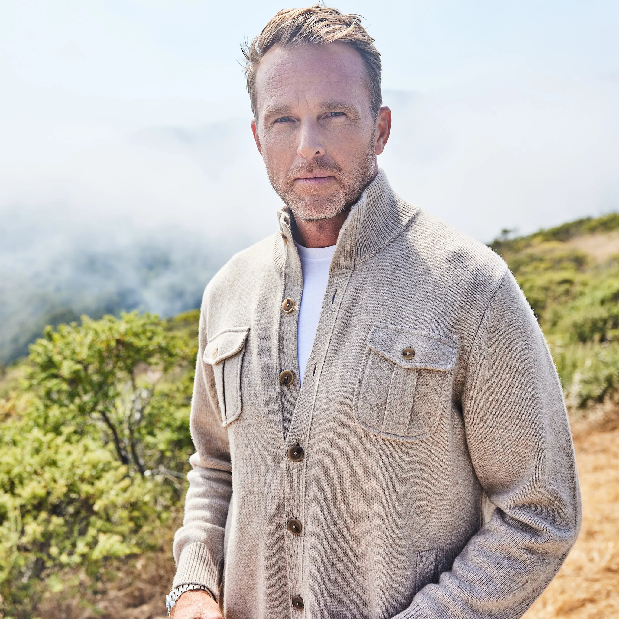 Napoli Cardigan in Wool & Cashmere Camel