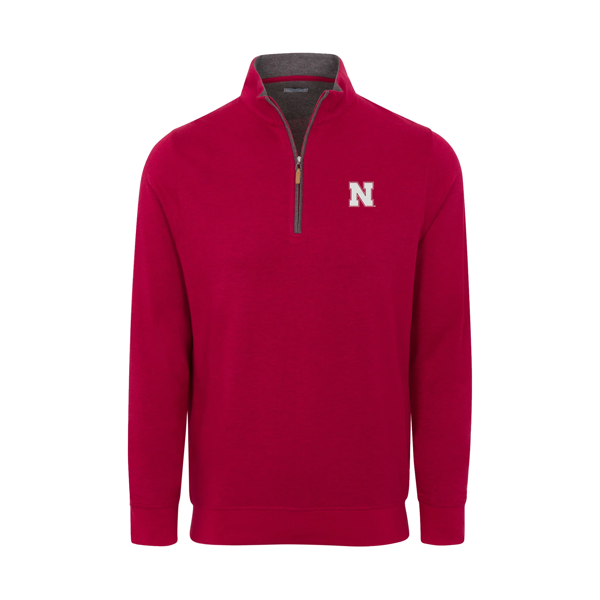 Nebraska Red Heather Cloud Cotton Quarter Zip Pullover