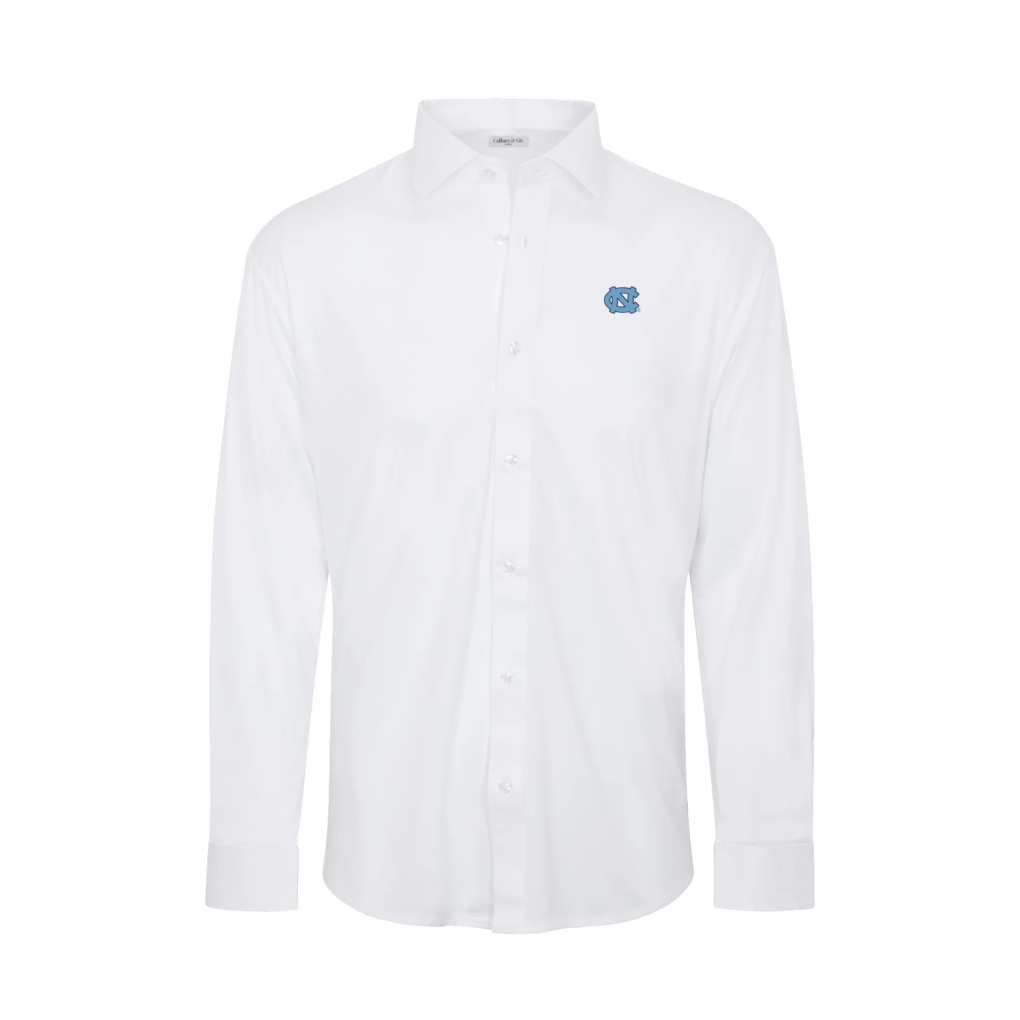 North Carolina Quattro Flex Dress Shirt with Semi-Spread Collar White