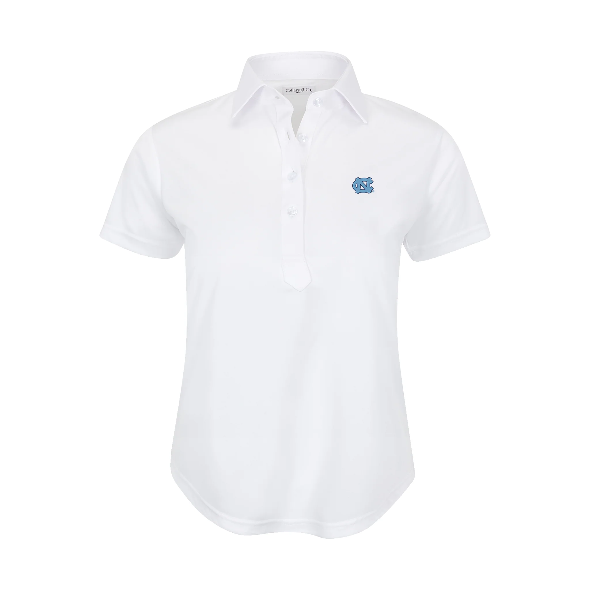 North Carolina Women's Cap Sleeve Semi Spread Polo White