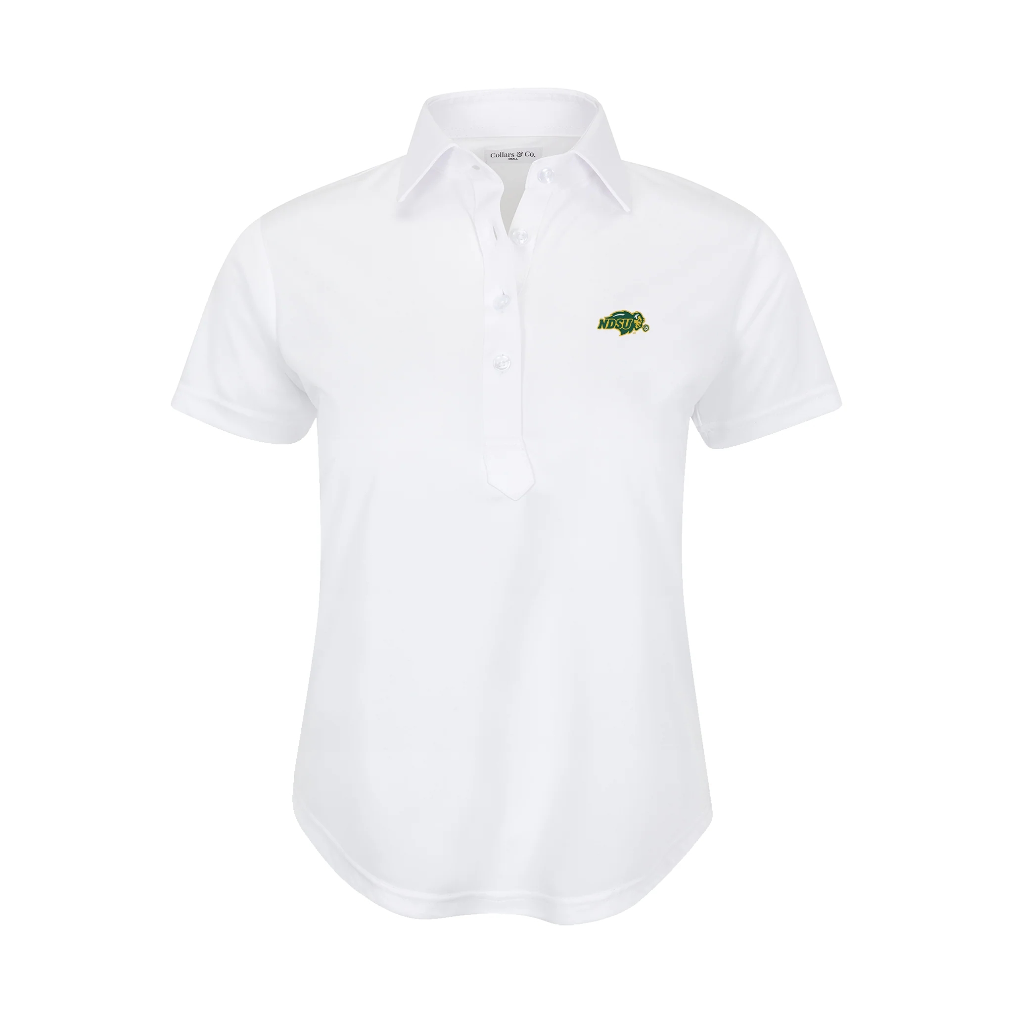 North Dakota State Women's Cap Sleeve Semi Spread Polo White
