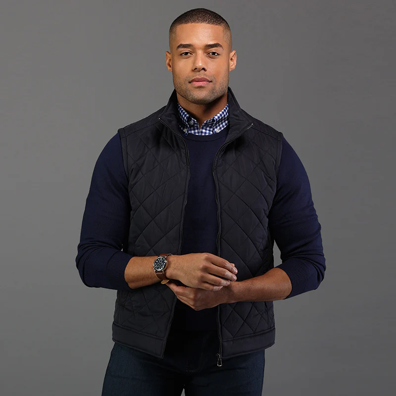 Oxford Button Down Collar Polo Navy Gingham - Image 3