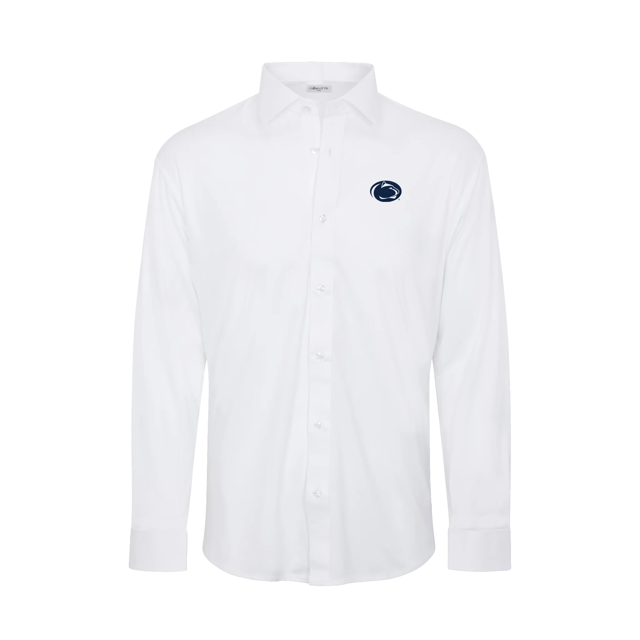 Penn State Quattro Flex Dress Shirt with Semi-Spread Collar White