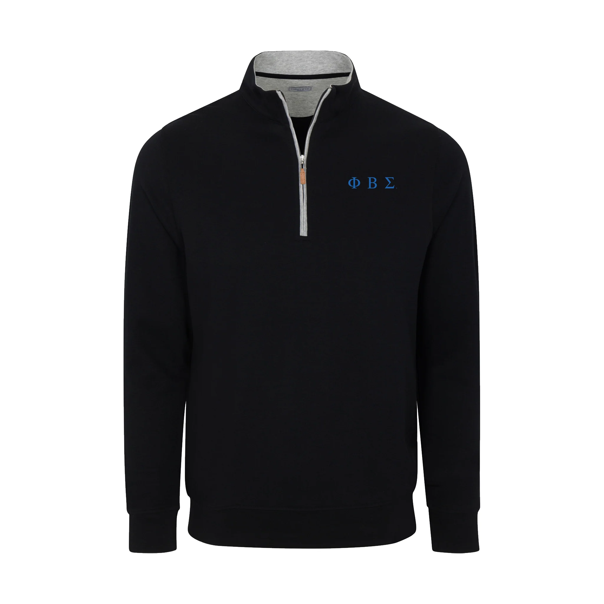 Phi Beta Sigma Black Heather Cloud Cotton Quarter Zip Pullover