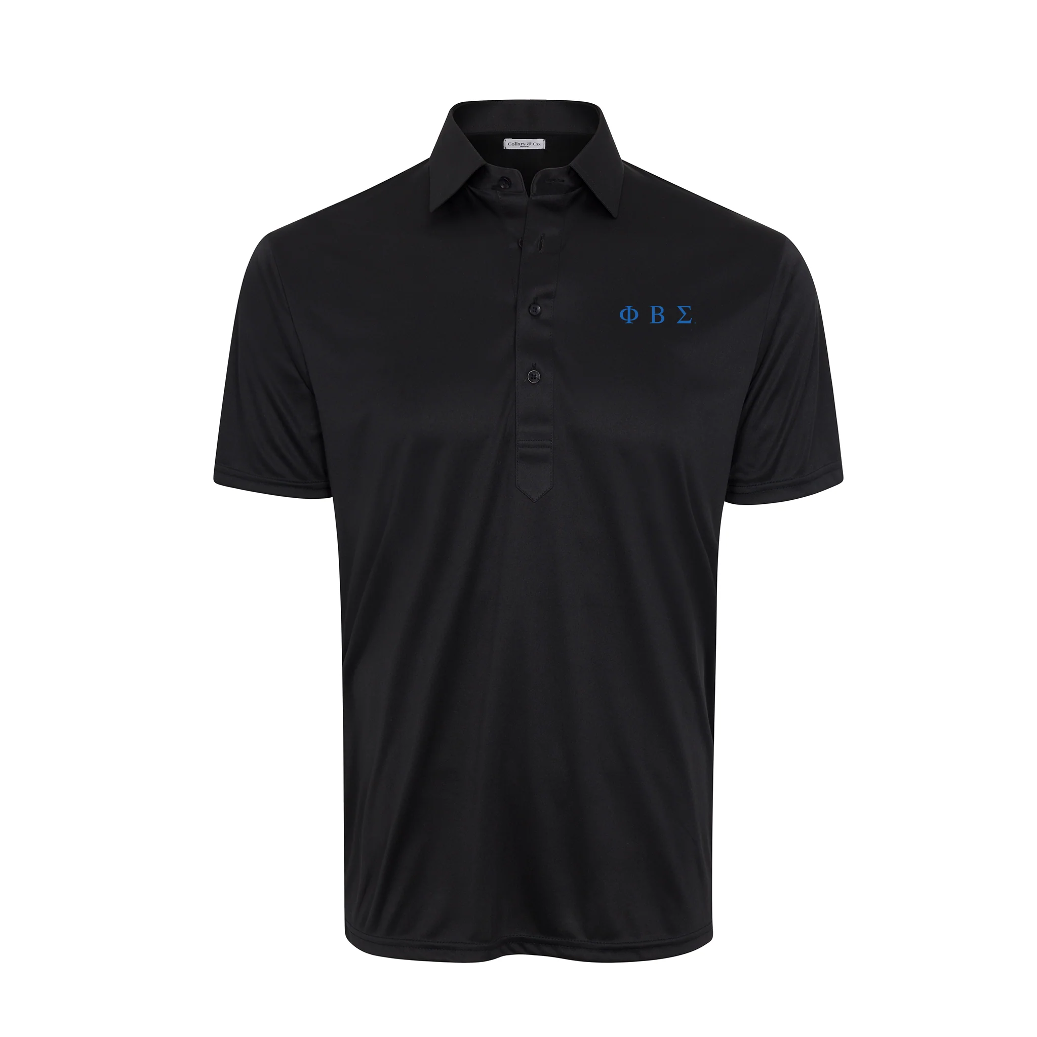 Phi Beta Sigma Semi-Spread Collar Polo Black
