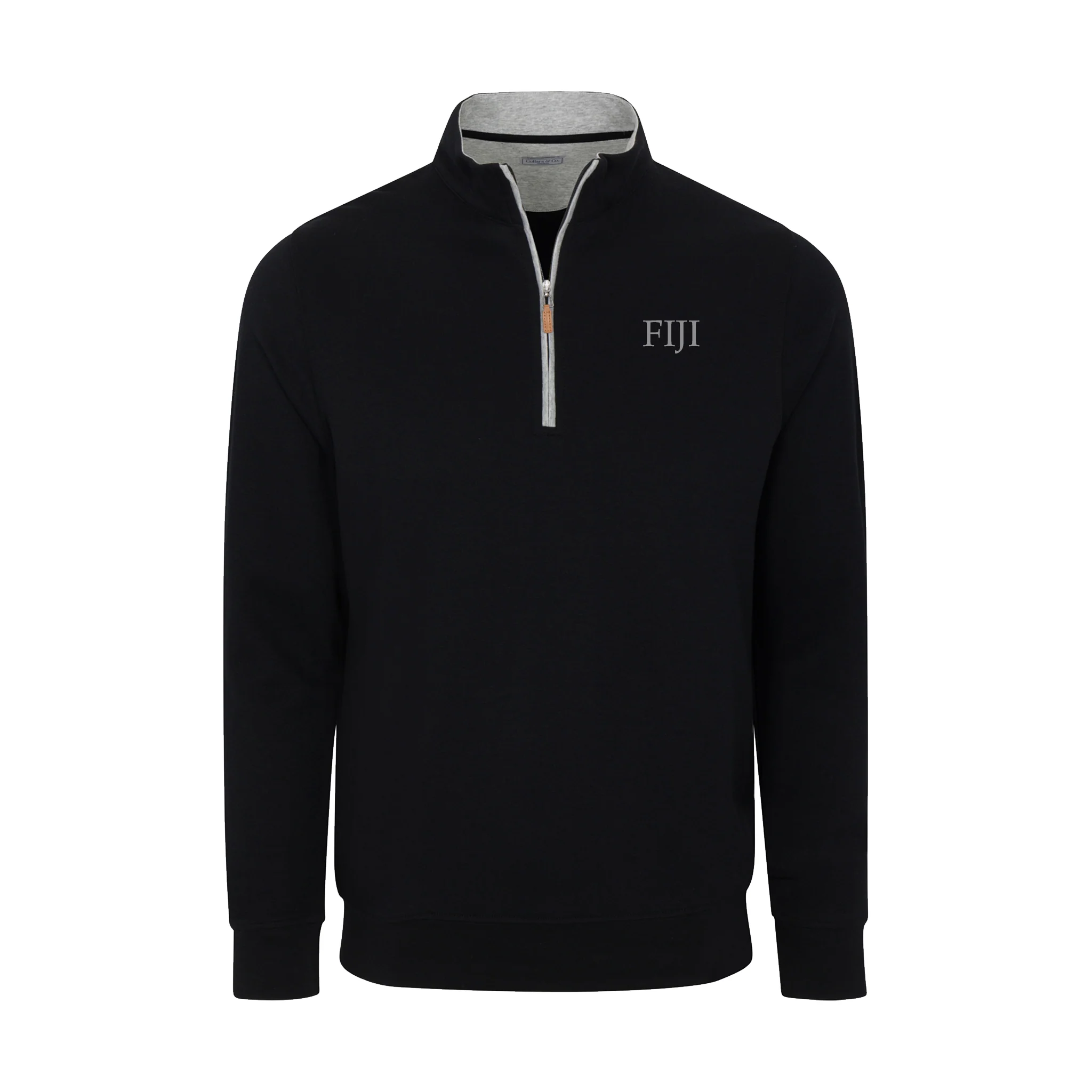 Phi Gamma Delta Black Heather Cloud Cotton Quarter Zip Pullover