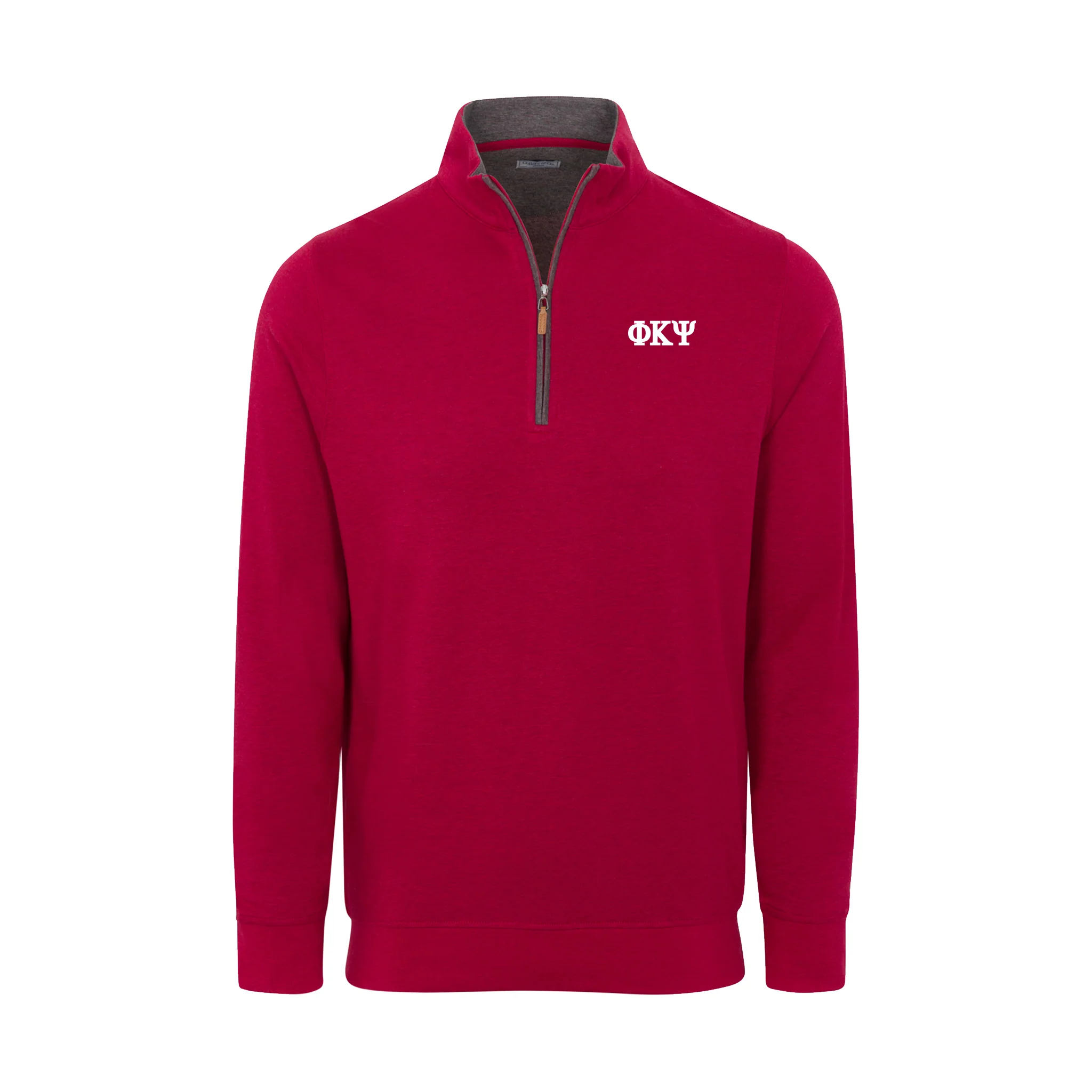 Phi Kappa Psi Red Heather Cloud Cotton Quarter Zip Pullover