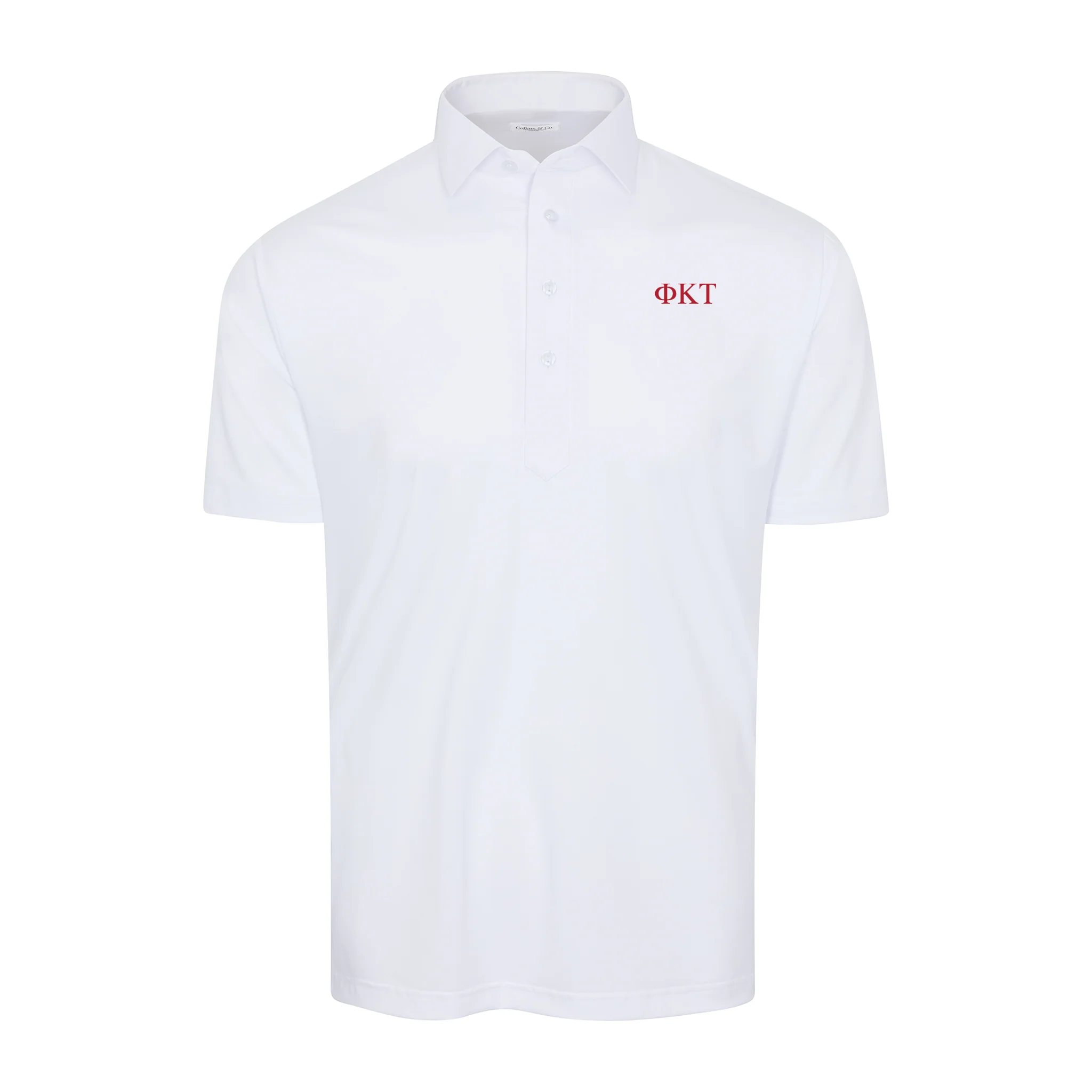 Phi Kappa Tau Semi-Spread Collar Polo White