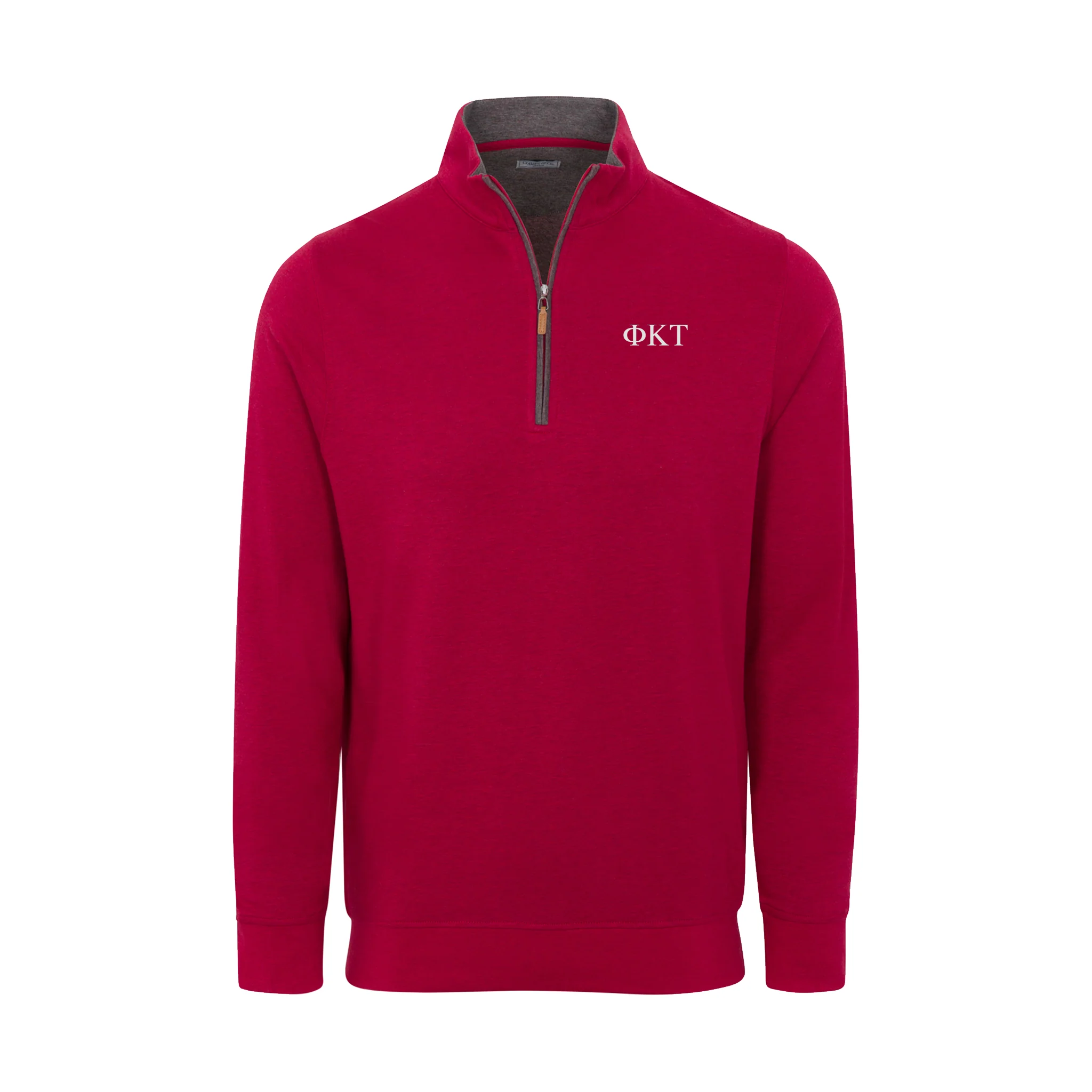 Phi Kappa Tau Red Heather Cloud Cotton Quarter Zip Pullover