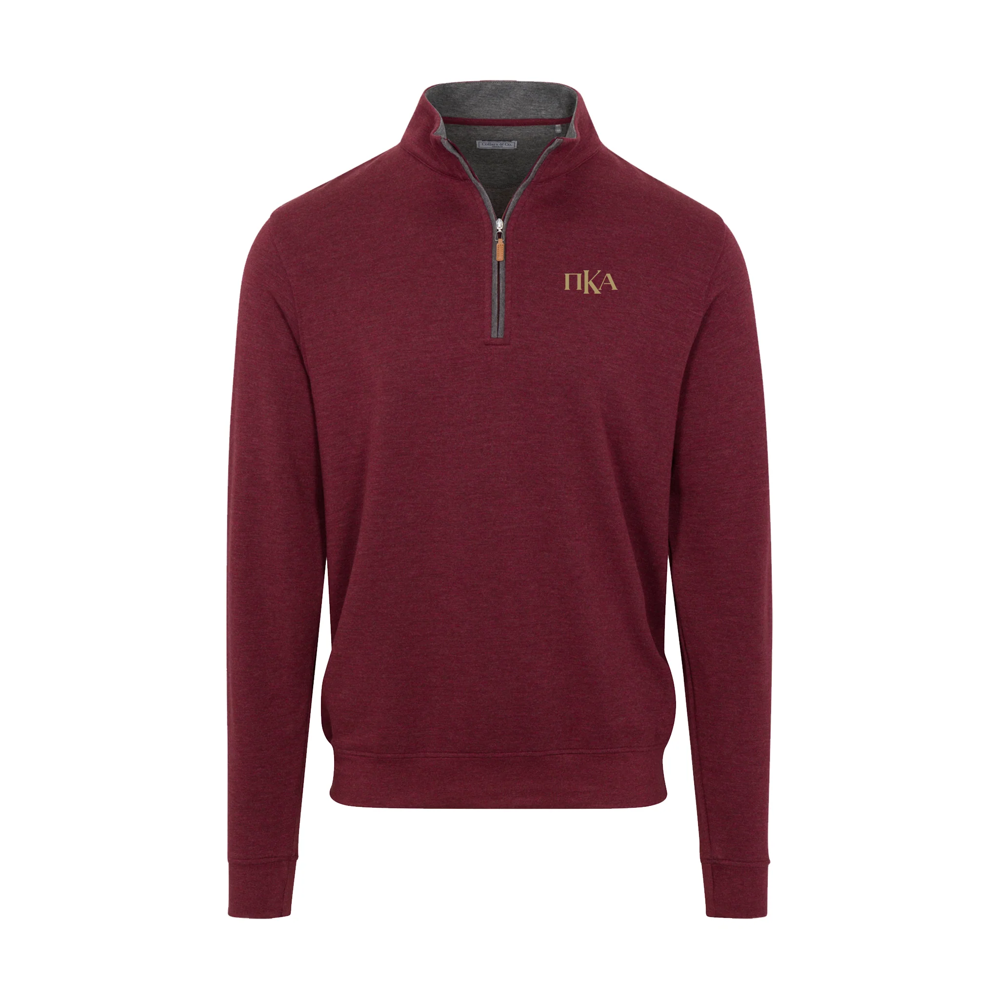 Pi Kappa Alpha Merlot Heather Cloud Cotton Quarter Zip Pullover