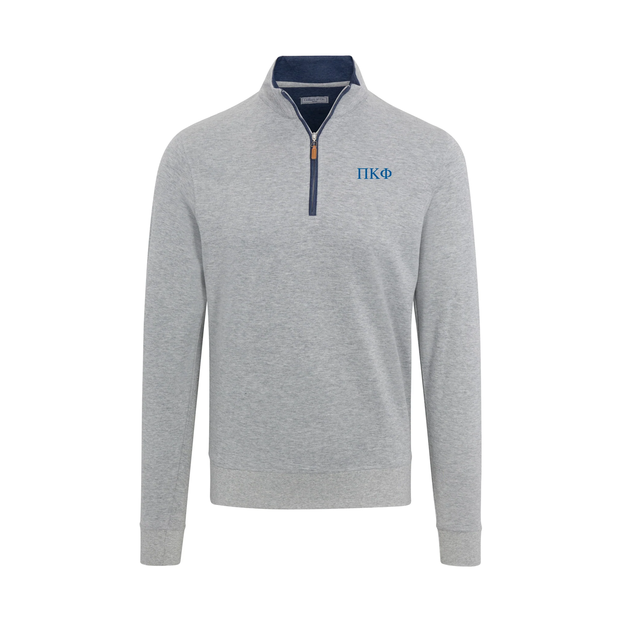 Pi Kappa Phi Light Grey Heather Cloud Cotton Quarter Zip Pullover