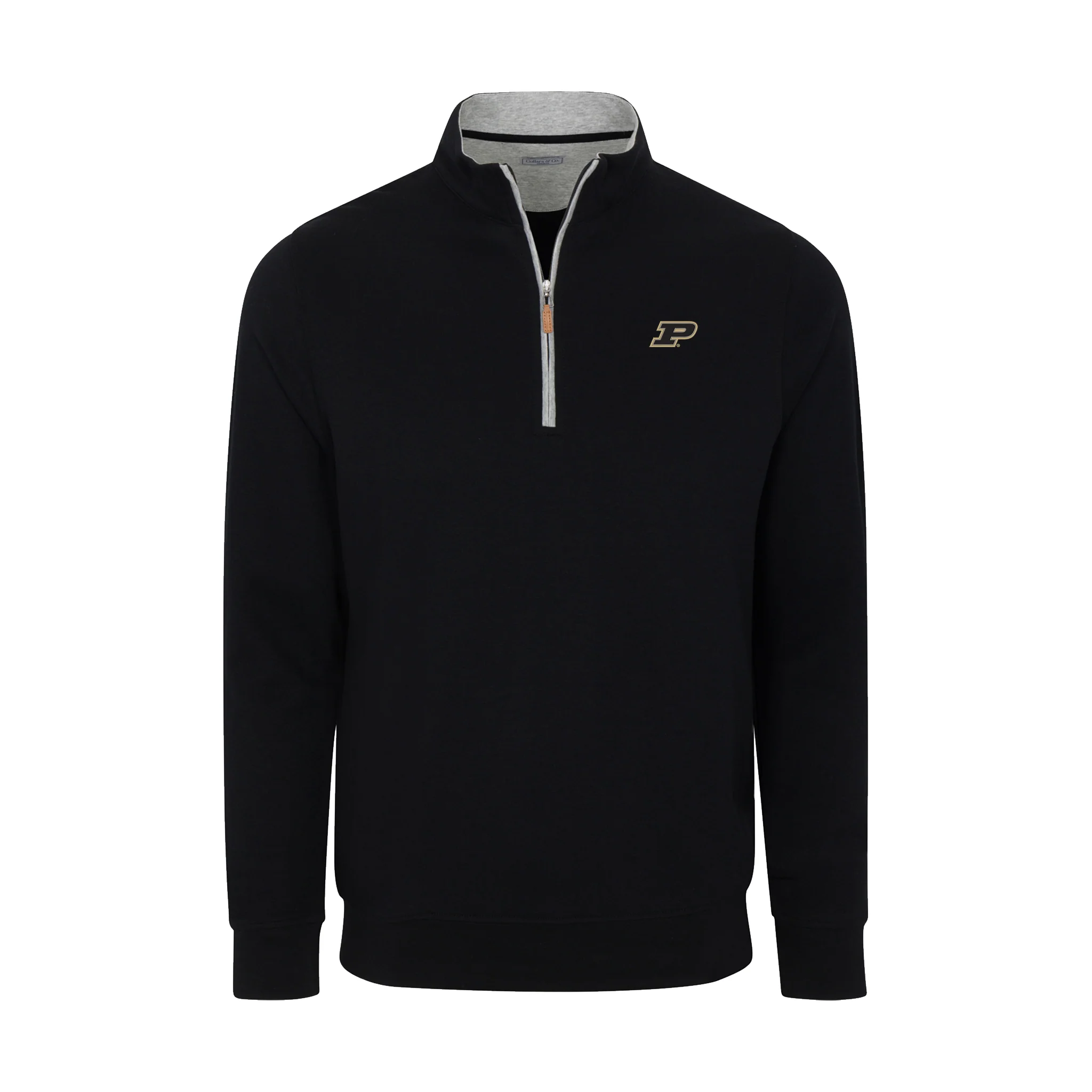 Purdue Black Heather Cloud Cotton Quarter Zip Pullover