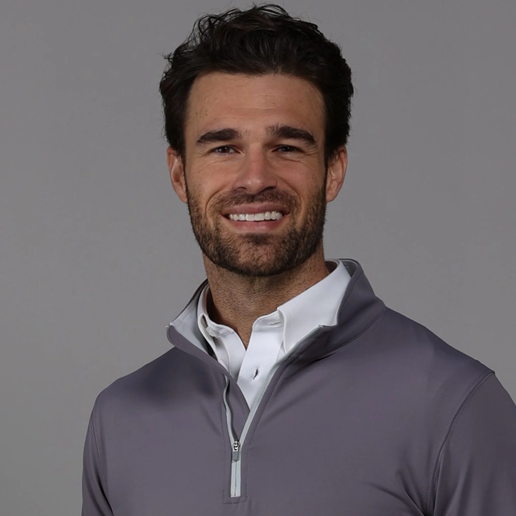 Quarry Grey Tour Performance Men's Golf Quarter Zip Pullover - Image 2