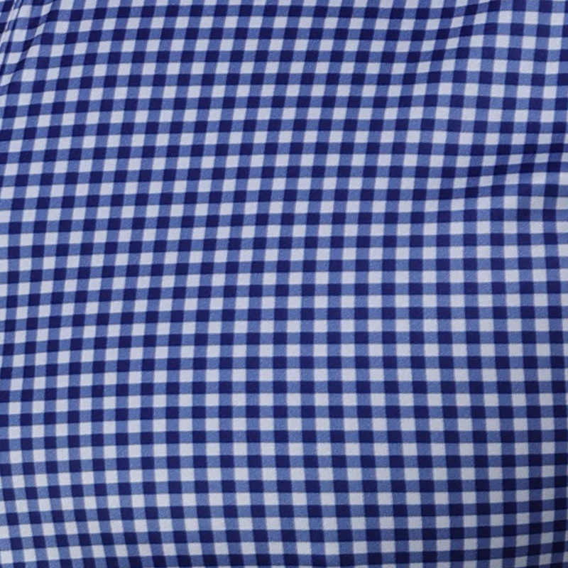 Quattro Flex Dress Shirt with Button Down Collar Blue Gingham - Image 7