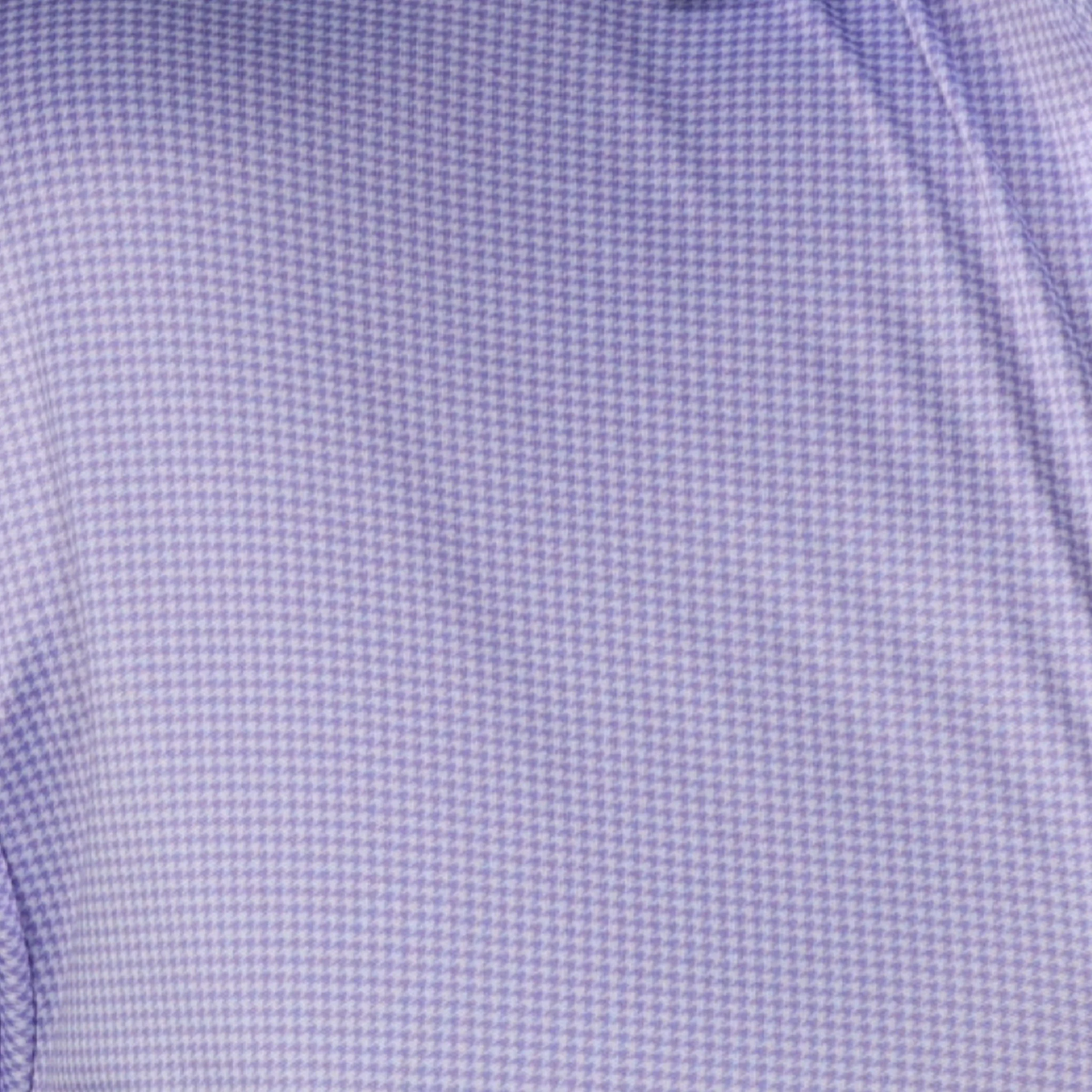 Quattro Flex Dress Shirt with Semi-Spread Collar Lavender Houndstooth - Image 3