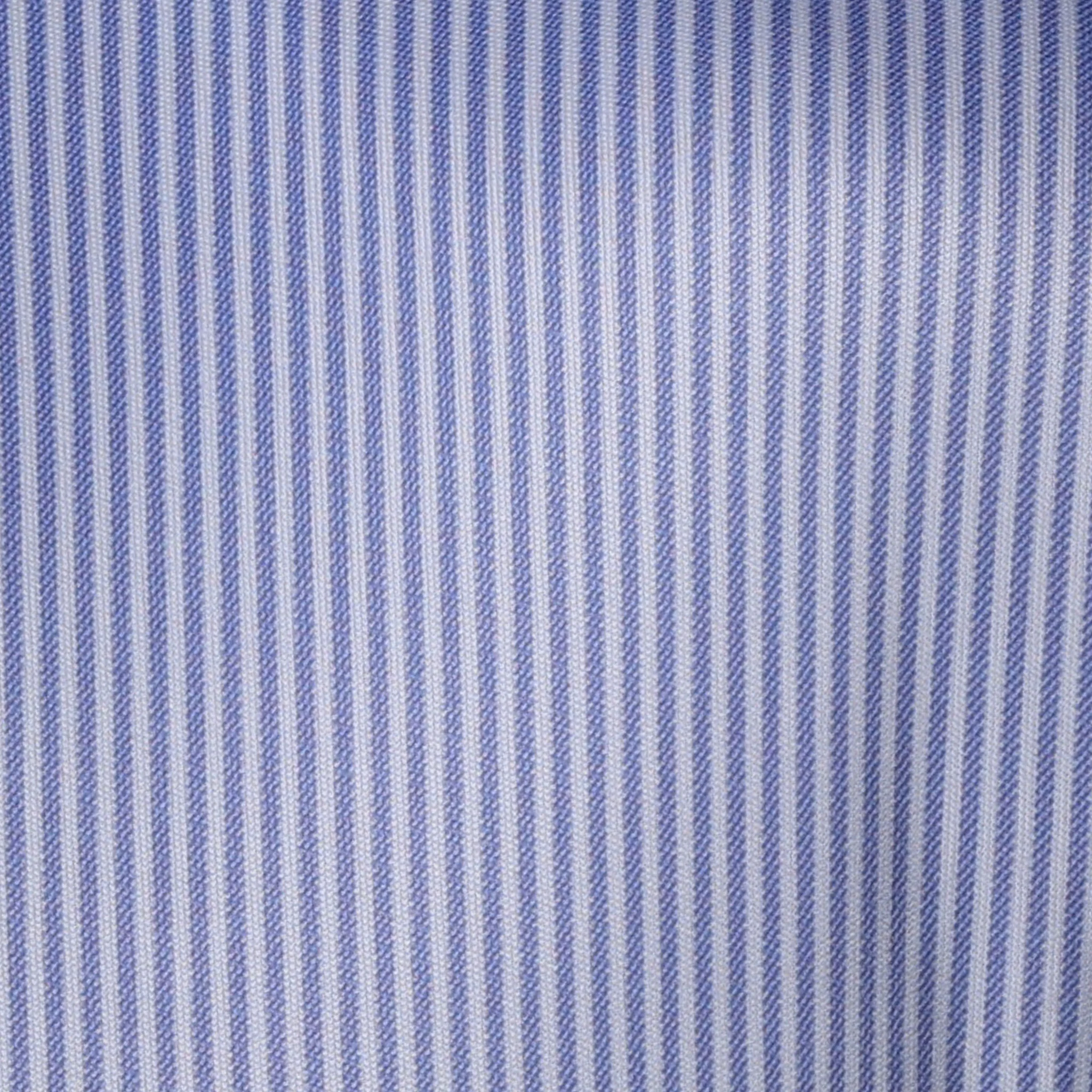 Quattro Flex Dress Shirt with Semi-Spread Collar Regent Blue Stripe - Image 7