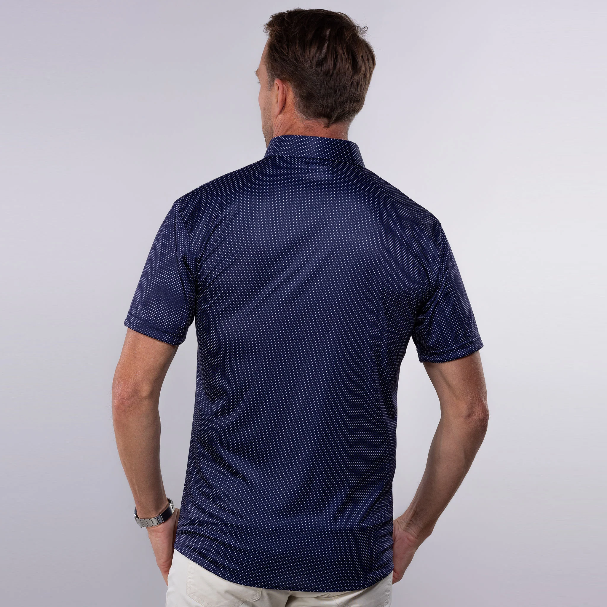 Quattro Flex Short Sleeve Button Down Midnight Micro Dot - Image 6