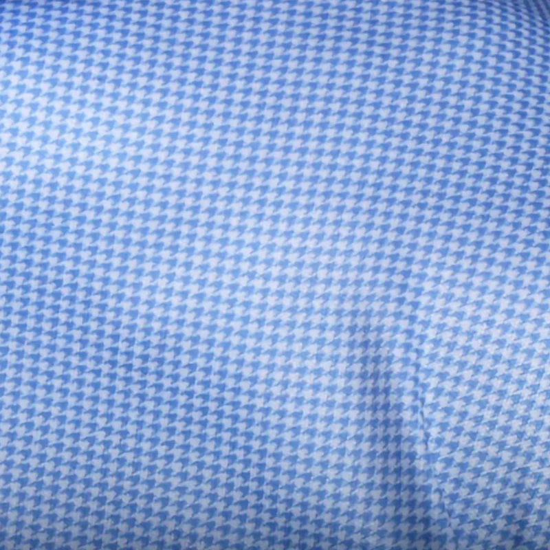 Semi-Spread Collar Polo Blue Houndstooth - Image 7