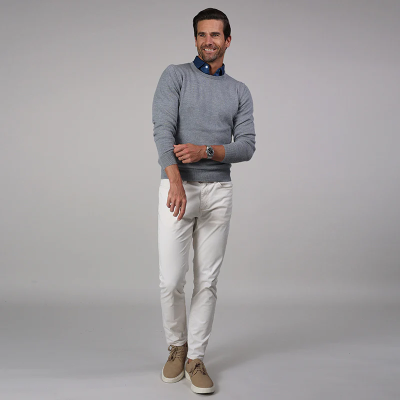 Semi-Spread Collar Polo Blue Polka Dot - Image 7
