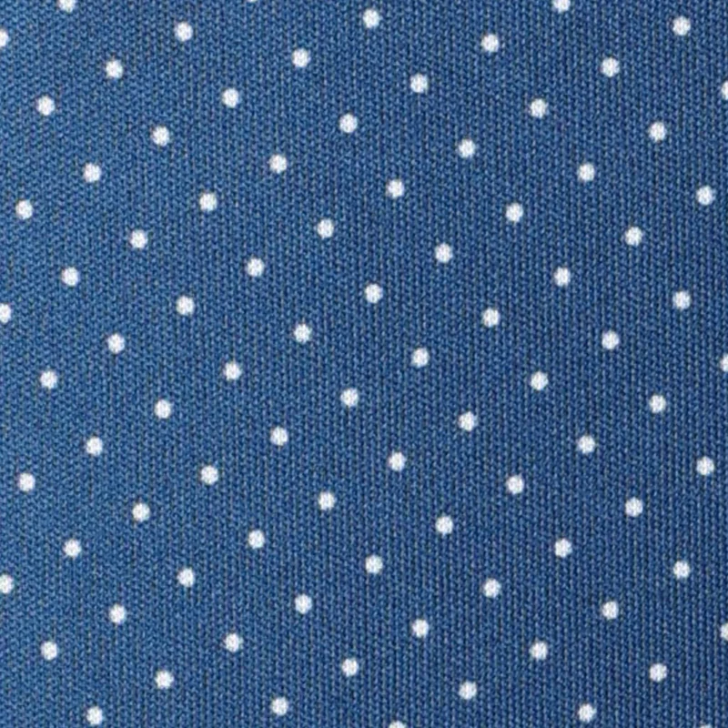 Semi-Spread Collar Polo Blue Polka Dot - Image 8