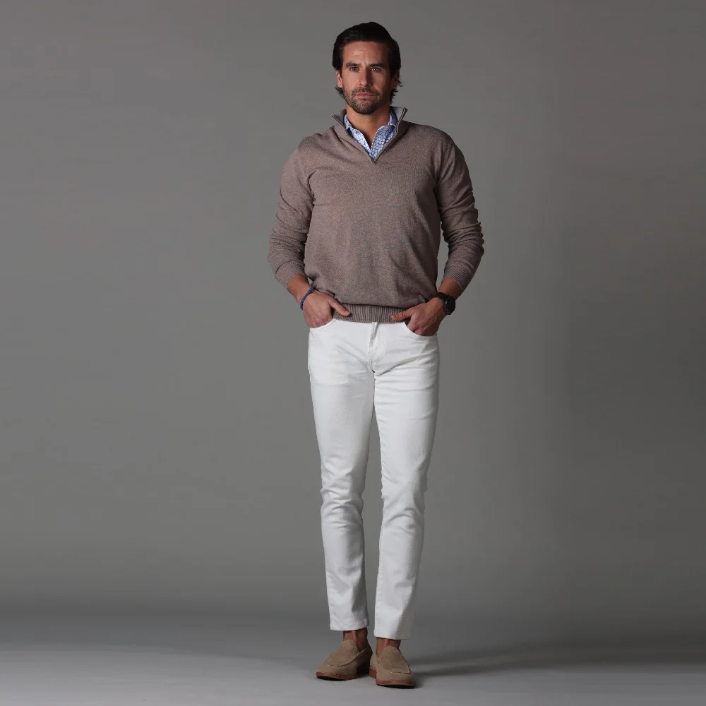 Semi-Spread Collar Polo Blue Tattersall - Image 6