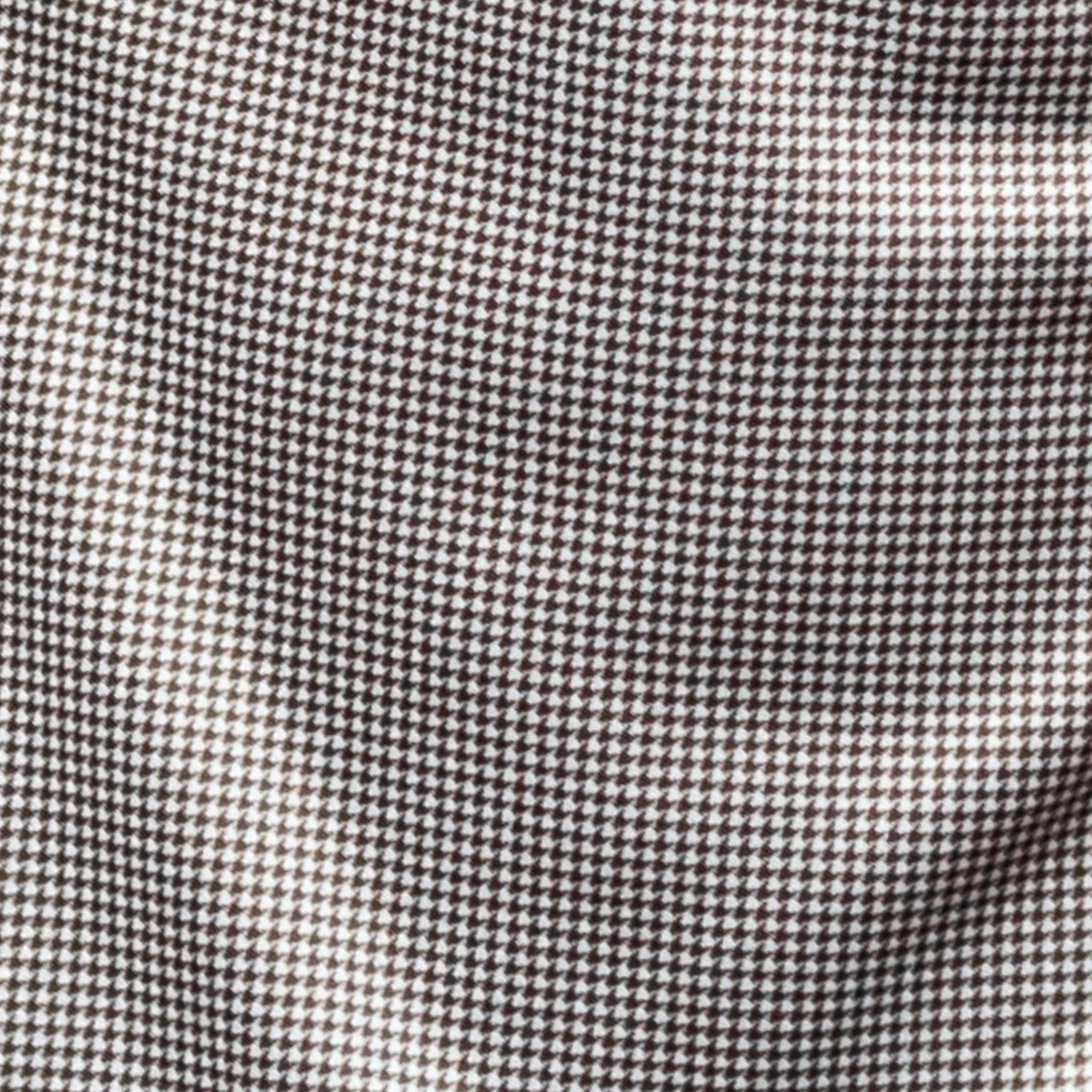 Semi-Spread Collar Polo Brown Houndstooth - Image 4