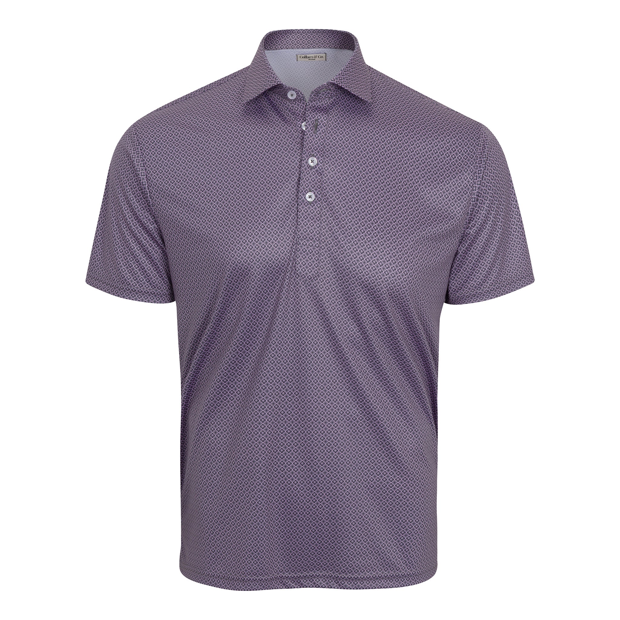 Semi-Spread Collar Polo Crest Point Grey & Pink - Image 4