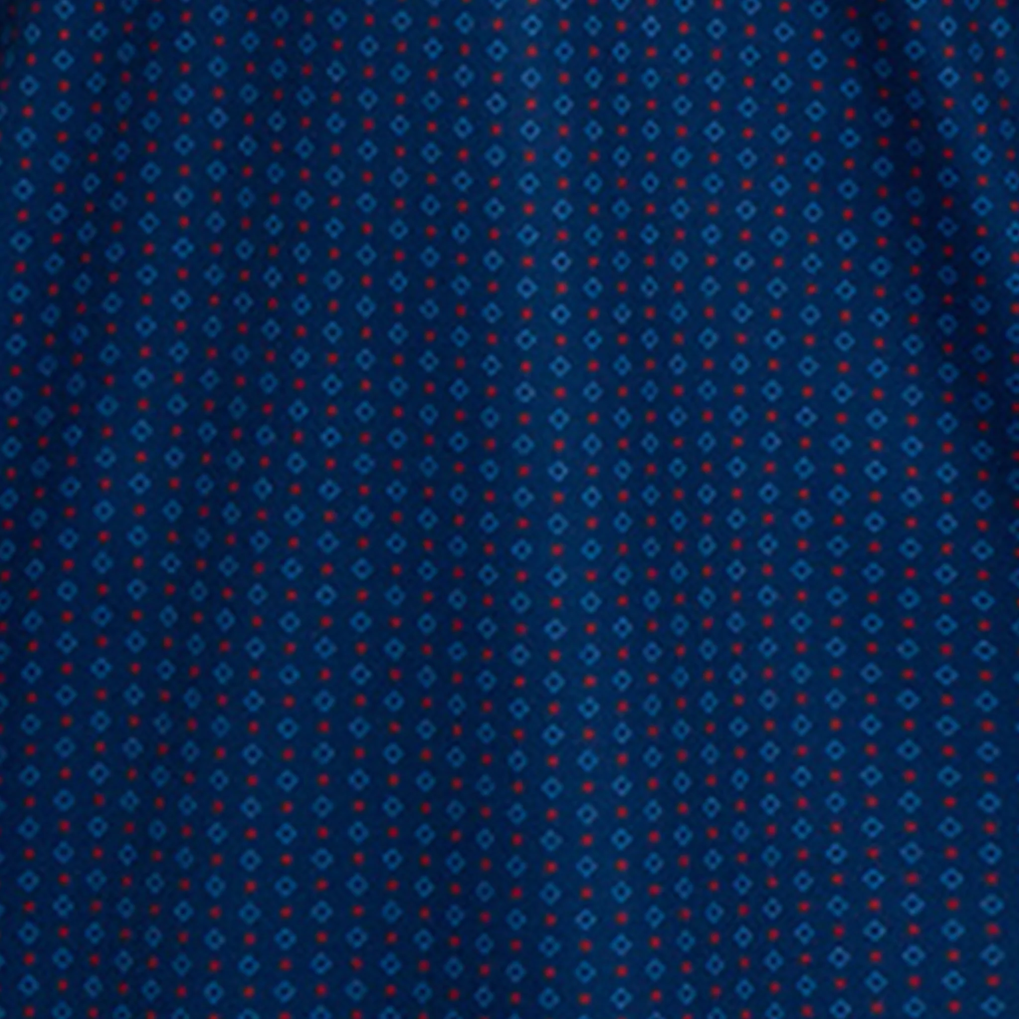 Semi-Spread Collar Polo Diamond Dot Red & Navy - Image 4