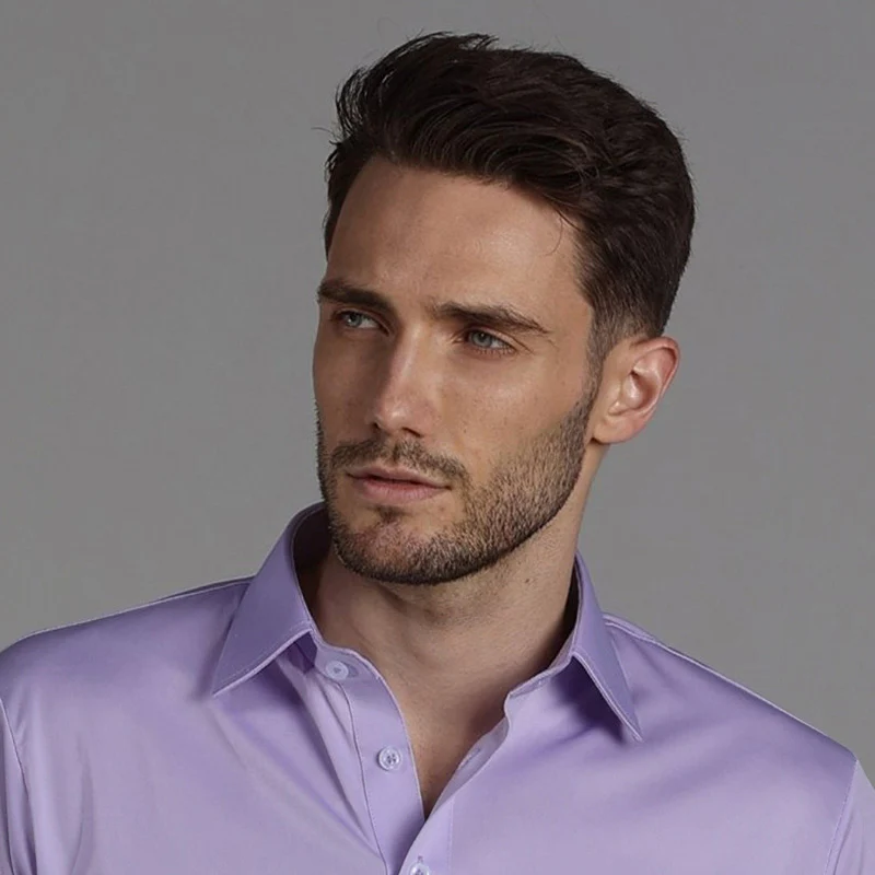 Semi-Spread Collar Polo Lavender - Image 2