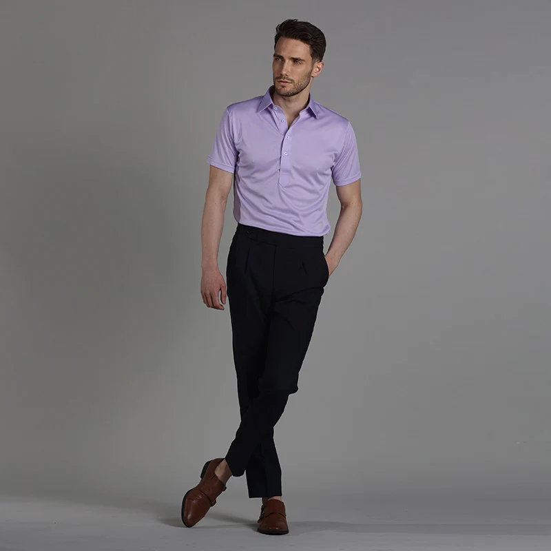 Semi-Spread Collar Polo Lavender - Image 3