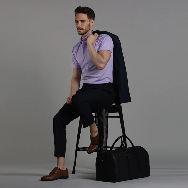 Semi-Spread Collar Polo Lavender - Image 6