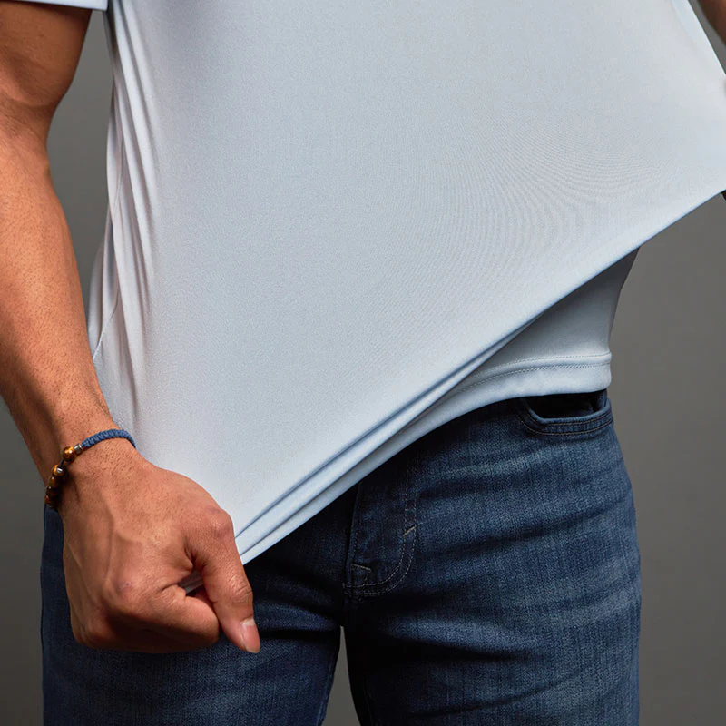 Semi-Spread Collar Polo Light Blue - Image 3