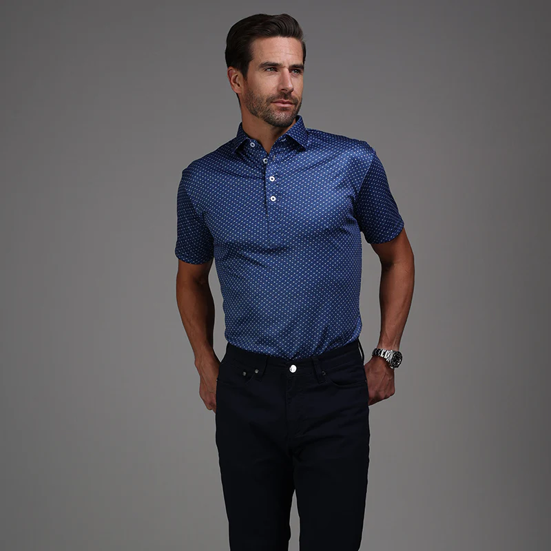 Semi-Spread Collar Polo Los Cabos Blue Star - Image 4