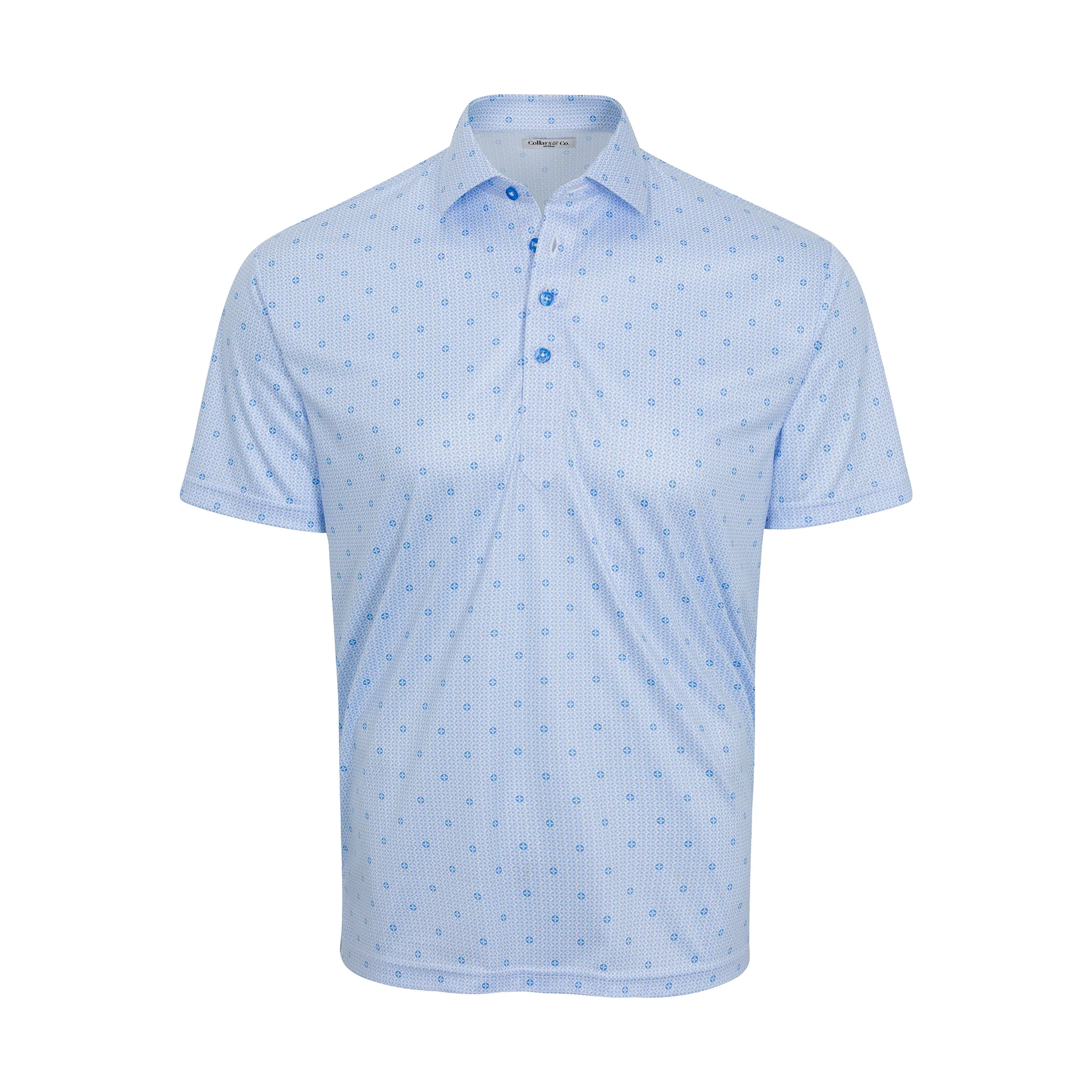 Semi-Spread Collar Polo Medallion Sky Blue - Image 3