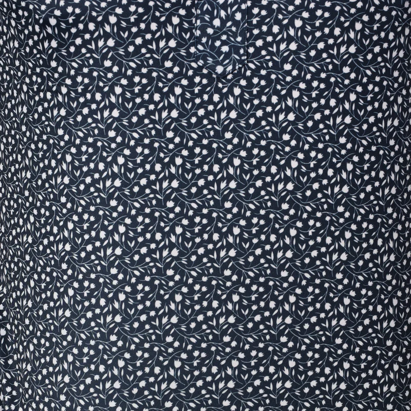 Semi-Spread Collar Polo Navy Floral - Image 6