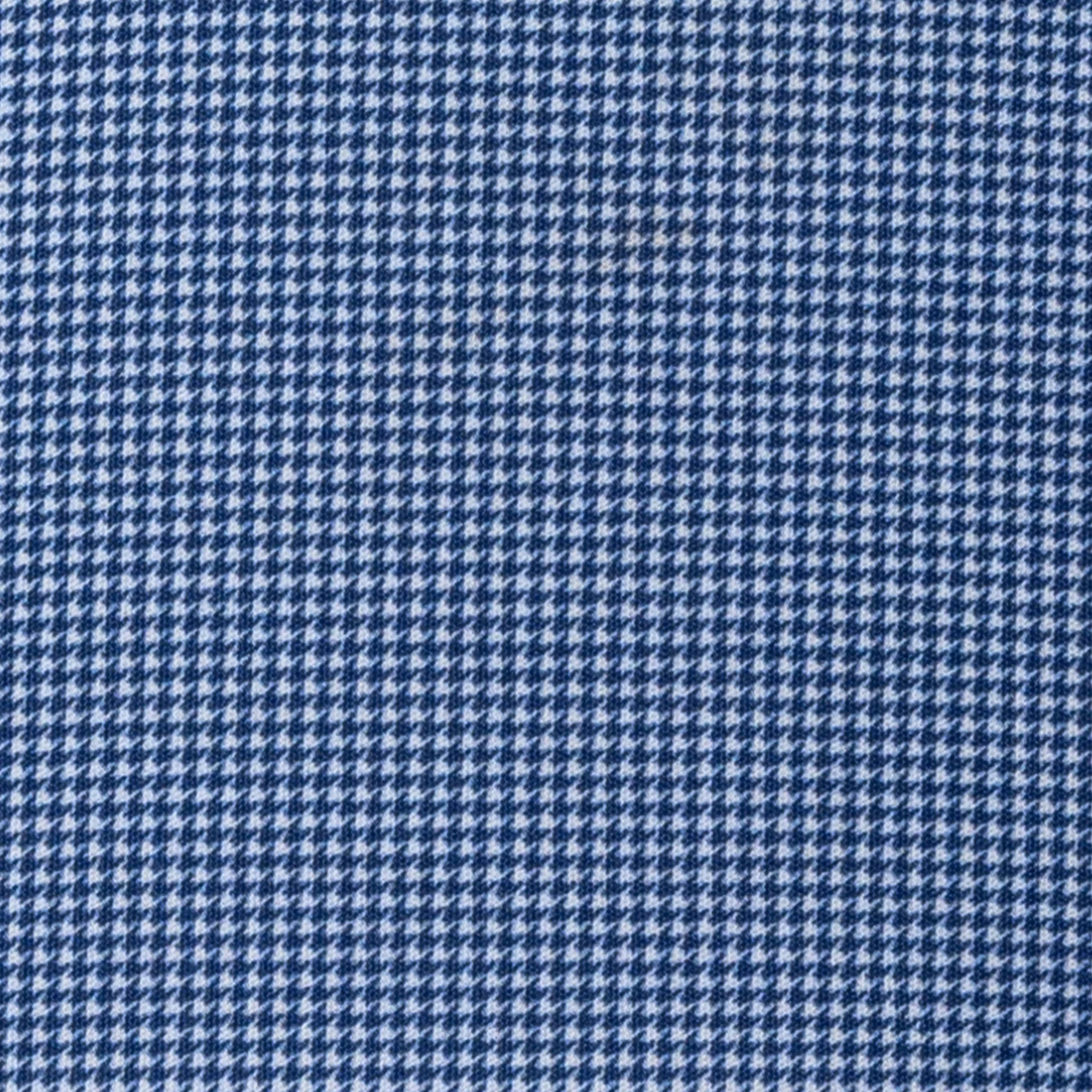 Semi-Spread Collar Polo Navy Houndstooth - Image 2