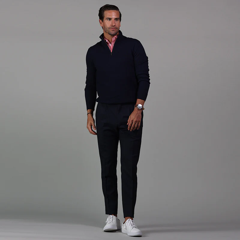 Semi-Spread Collar Polo Red Houndstooth - Image 6
