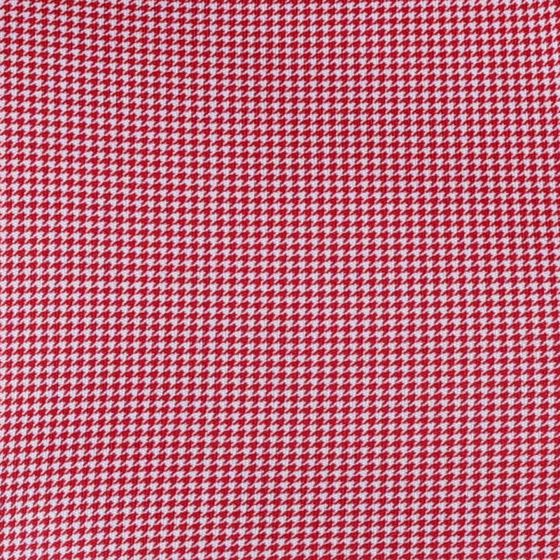 Semi-Spread Collar Polo Red Houndstooth - Image 7