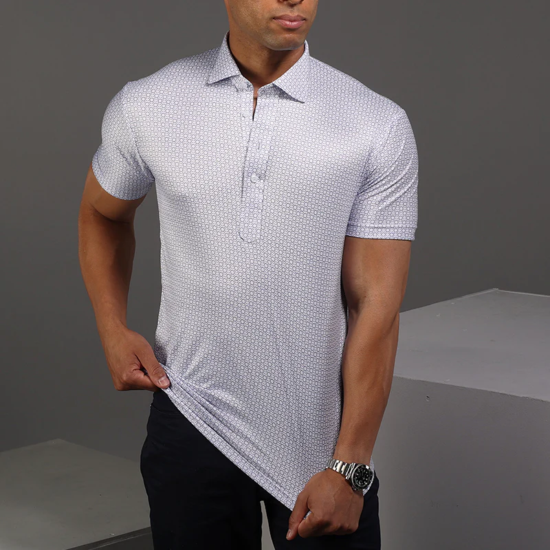 Semi-Spread Collar Polo Scottsdale Navy Spheres - Image 5