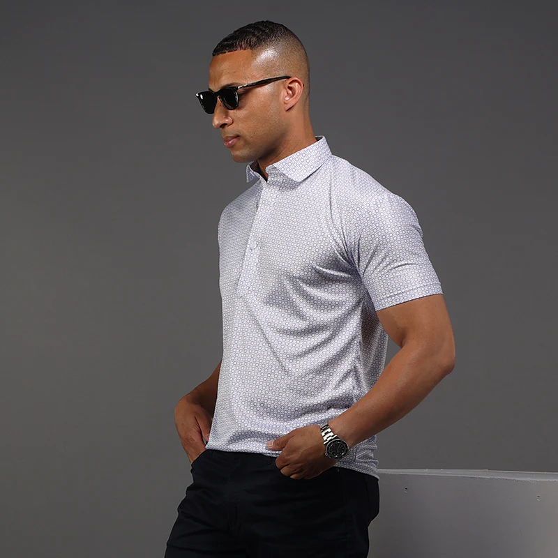 Semi-Spread Collar Polo Scottsdale Navy Spheres - Image 7