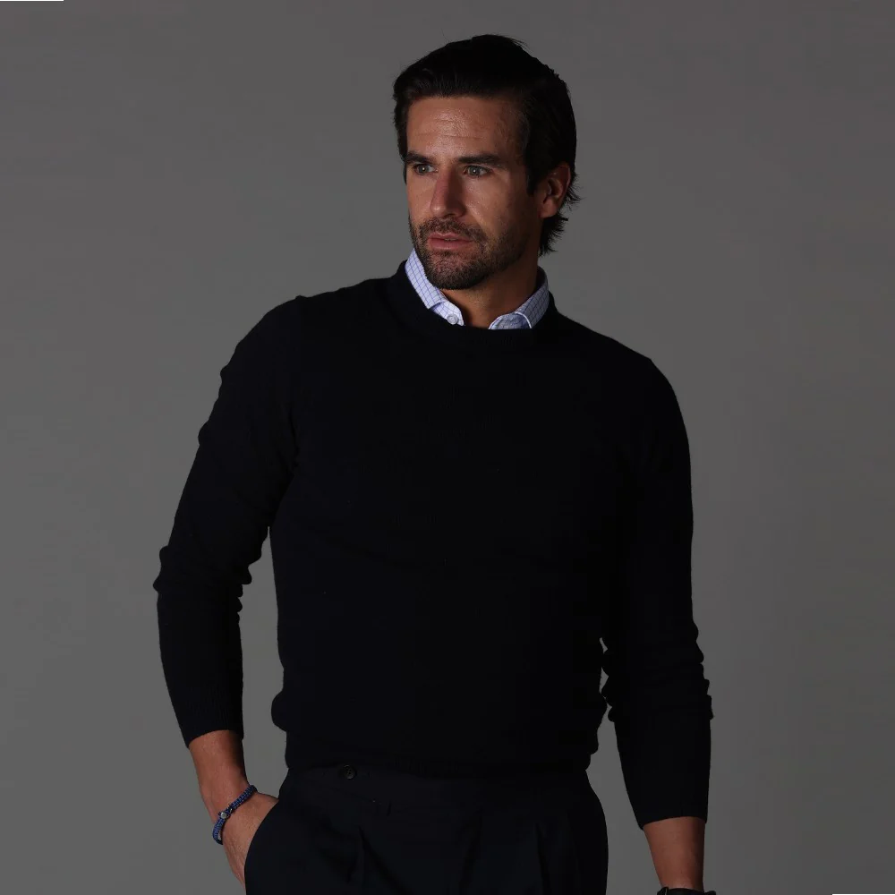 Semi-Spread Collar Polo Thin Blue Check - Image 4