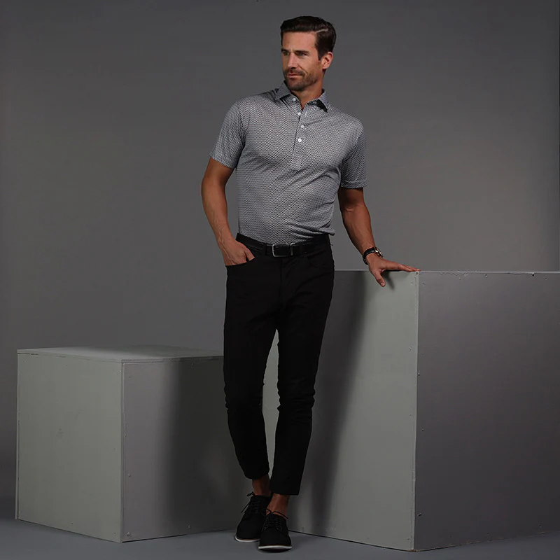 Semi-Spread Collar Polo Vantage Black - Image 6