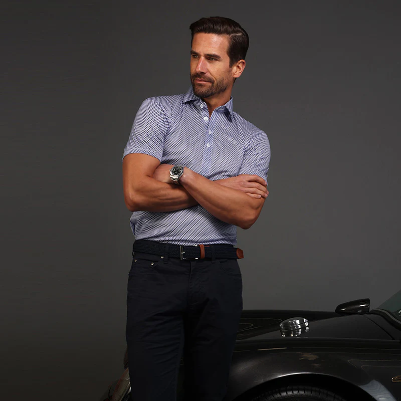 Semi-Spread Collar Polo Vantage Blue - Image 7