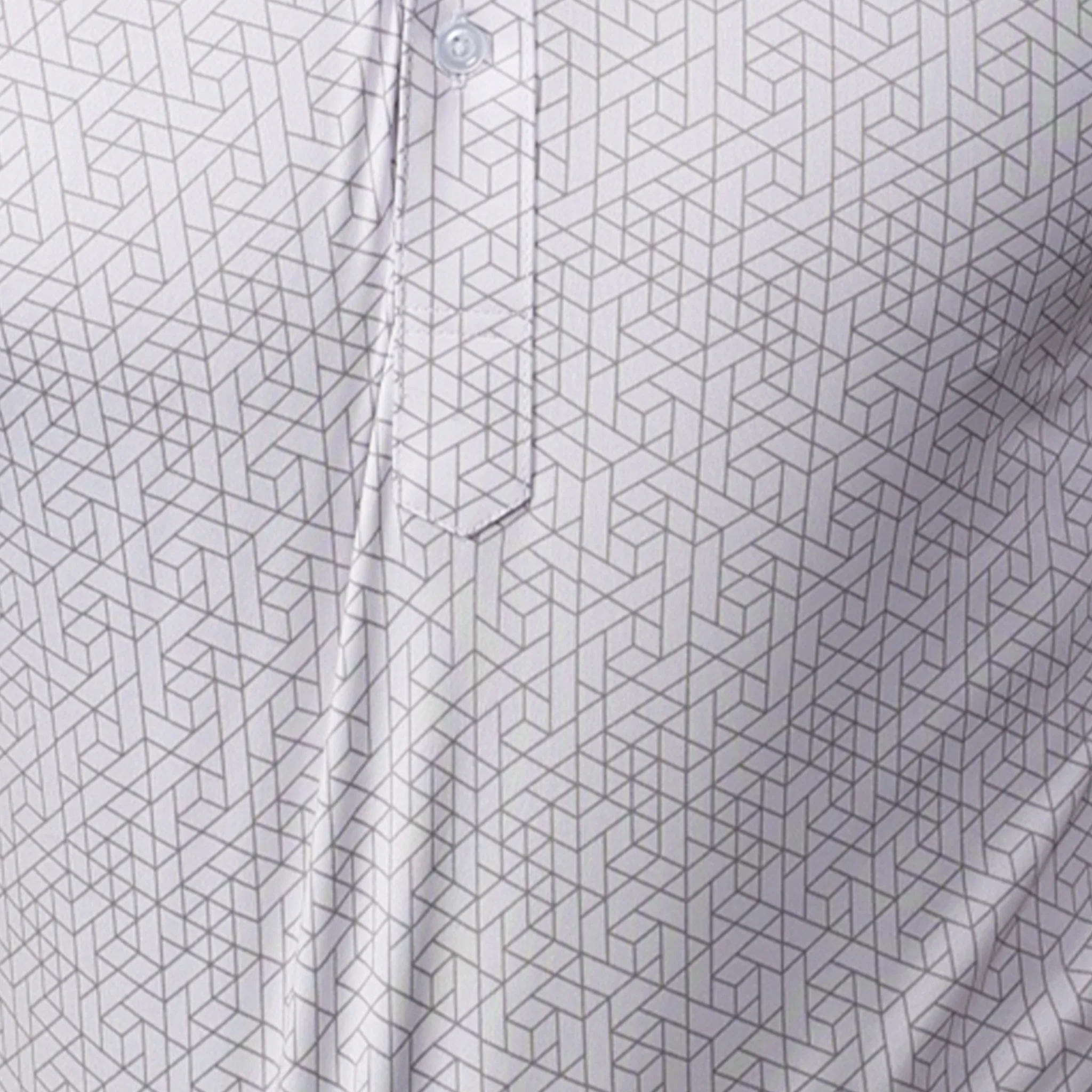 Semi-Spread Collar Polo White Geo - Image 6