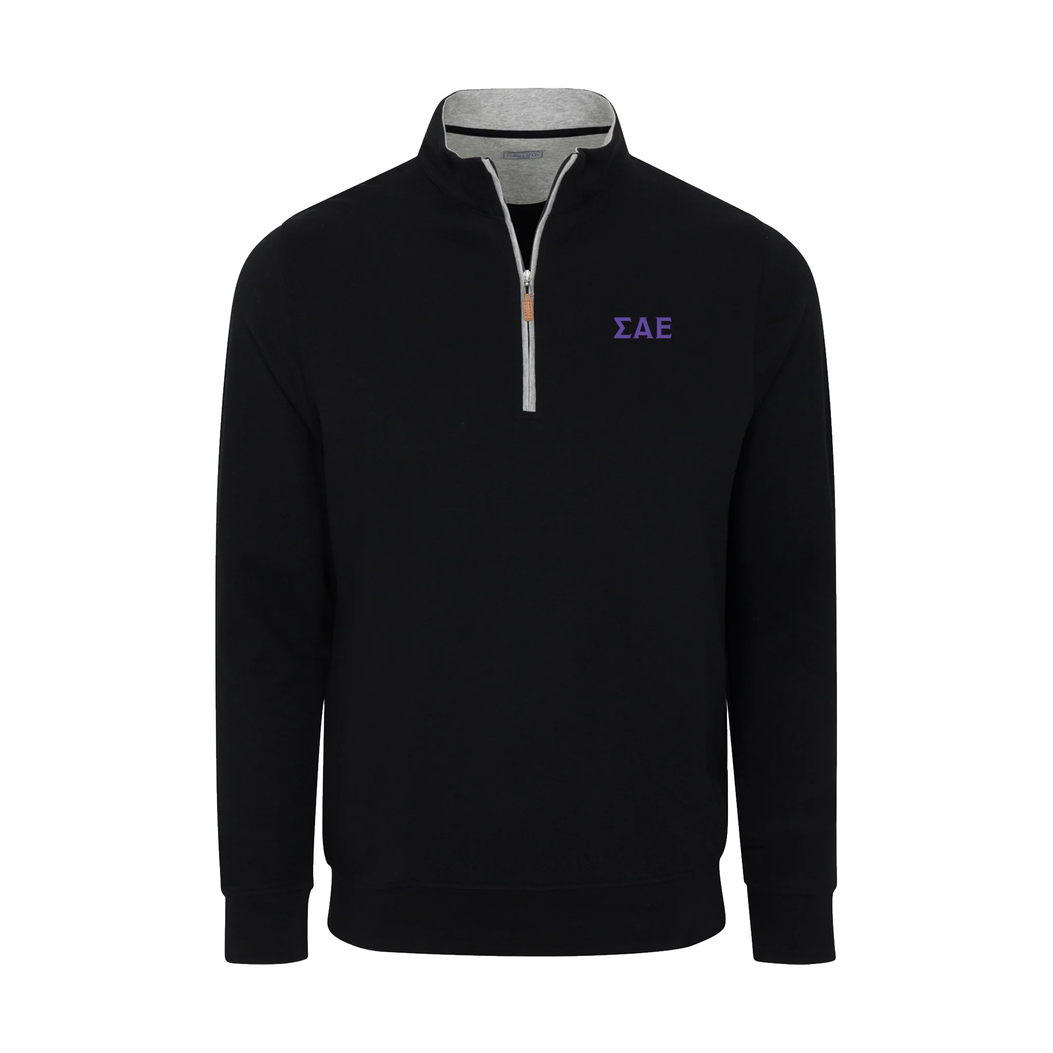 Sigma Alpha Epsilon Black Heather Cloud Cotton Quarter Zip Pullover