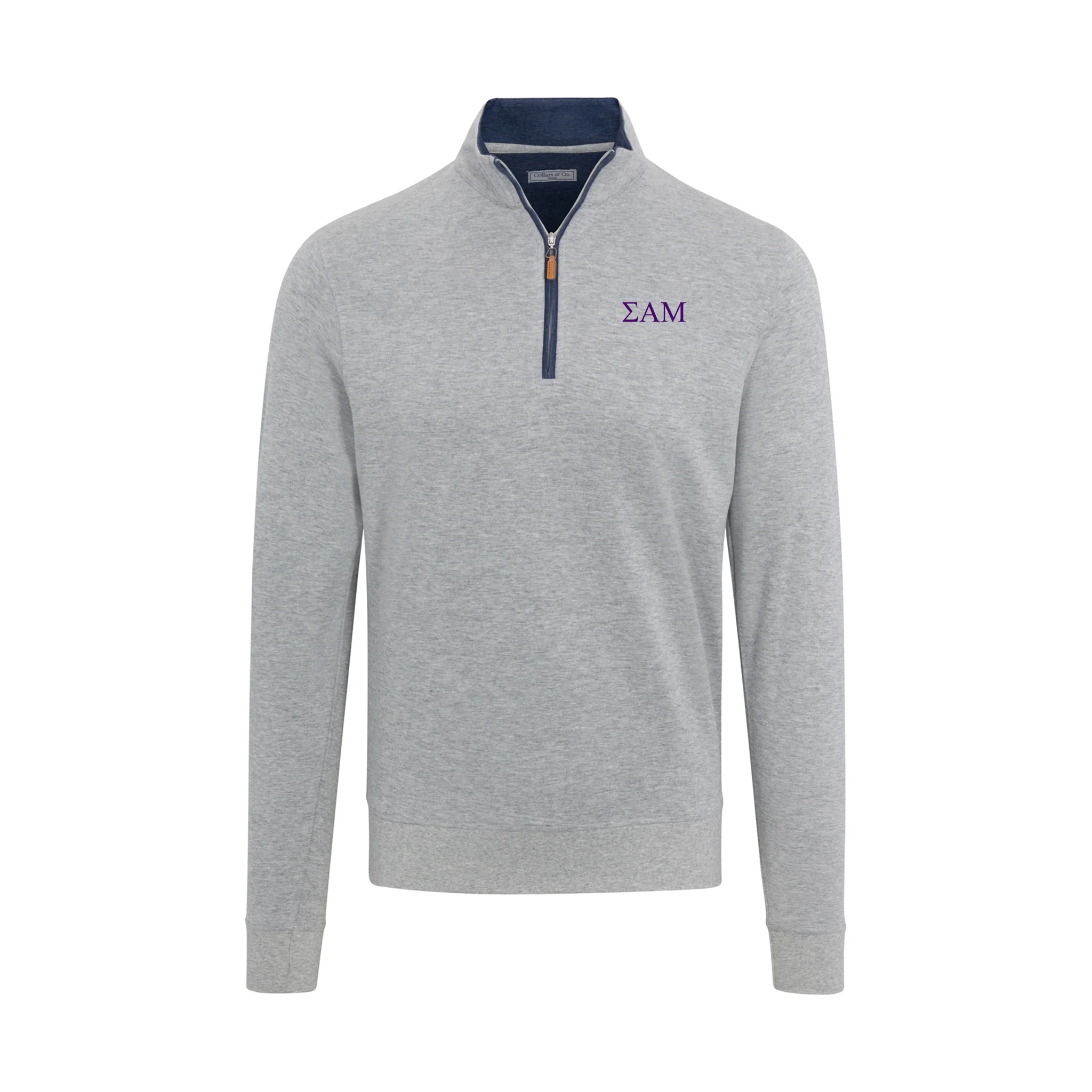 Sigma Alpha Mu Light Grey Heather Cloud Cotton Quarter Zip Pullover