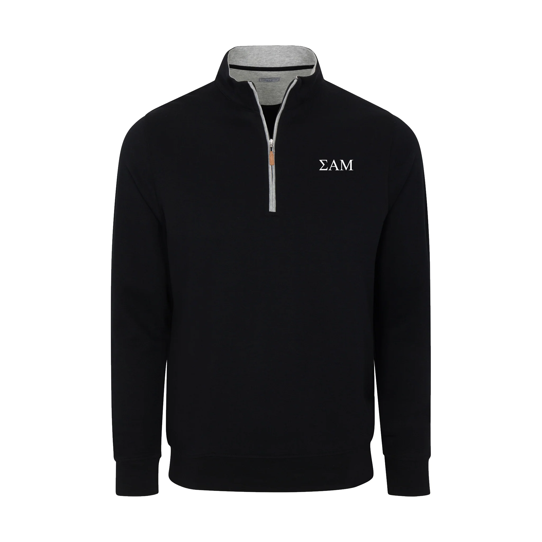 Sigma Alpha Mu Black Heather Cloud Cotton Quarter Zip Pullover